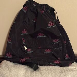 Paparazzi Black and Pink Logo Backpack